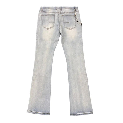 Premium Milano Tribo Clear Stone Stacked Flare Jeans