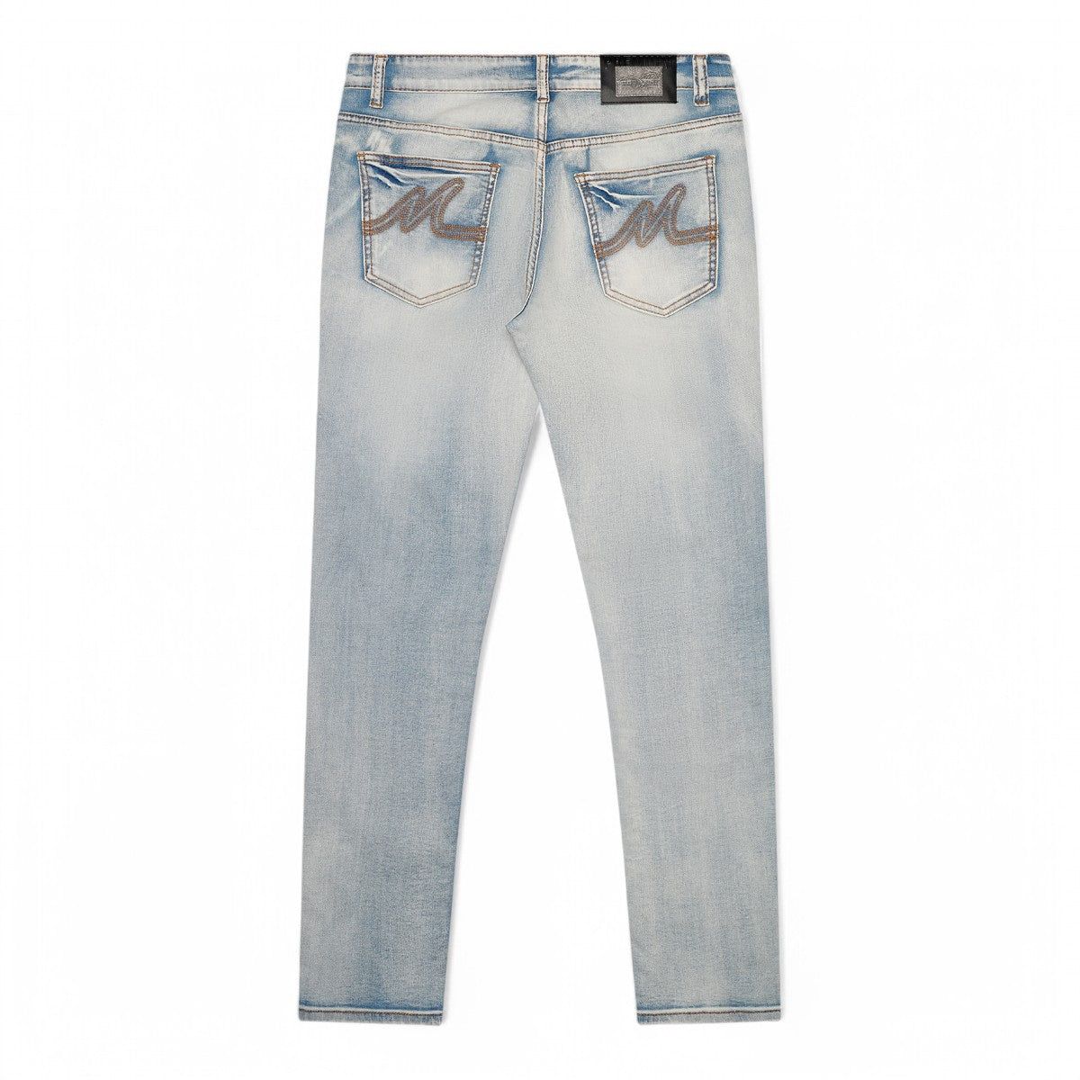 Premium Milano Milan Light Washed Slim Straight Jeans