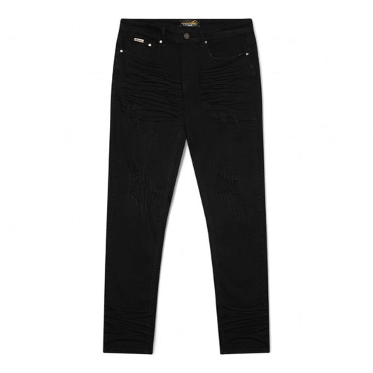 Premium Milano Milan Jet Black Slim Straight Jeans