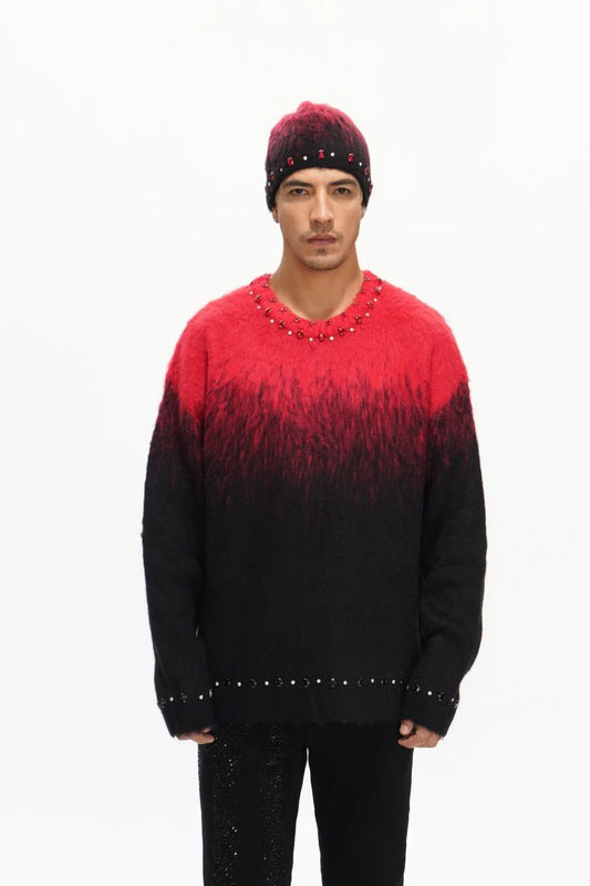 Valabasas Arranged Red Mohair Crewneck