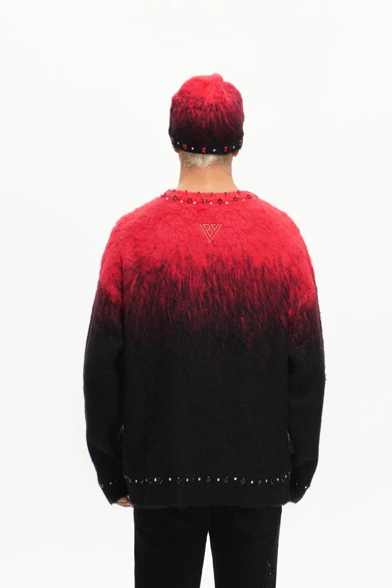Valabasas Arranged Red Mohair Crewneck