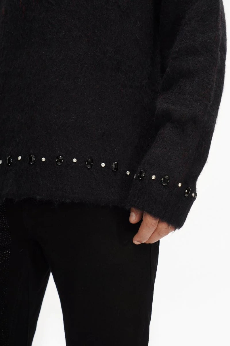 Valabasas Arranged Red Mohair Crewneck