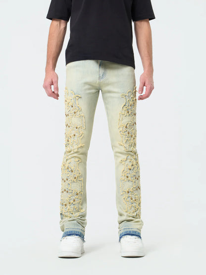 Waimea Applique Cross Stacked Jeans