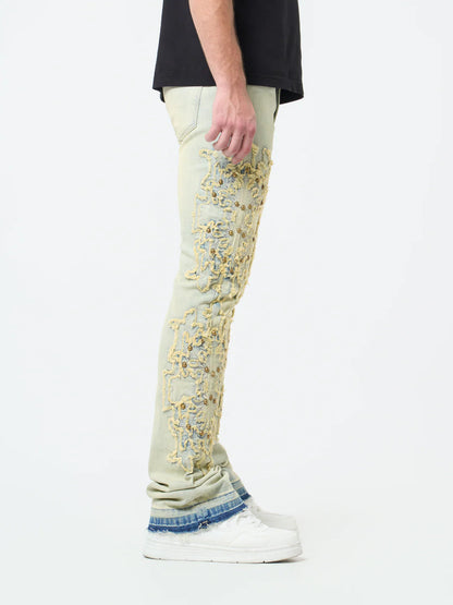 Waimea Applique Cross Stacked Jeans