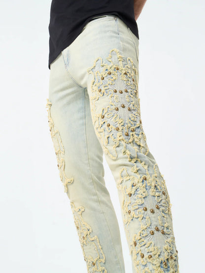 Waimea Applique Cross Stacked Jeans