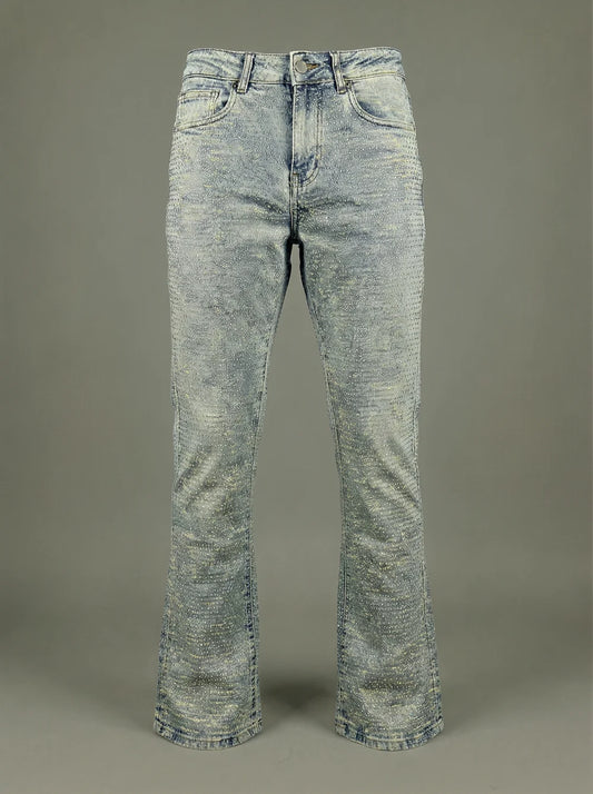 Focus Laser Rip Stone Stacked Jeans