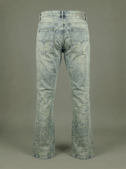 Focus Laser Rip Stone Stacked Jeans