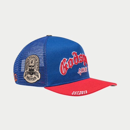 Godspeed Forever Trucker Blue/Red Hat