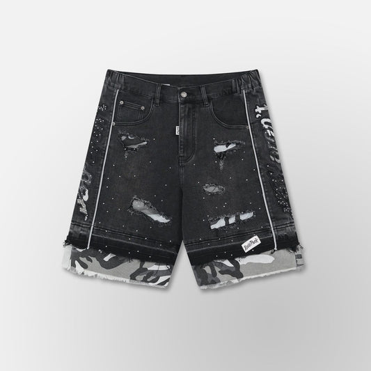 Hyde Park Camo Patch Jean Shorts