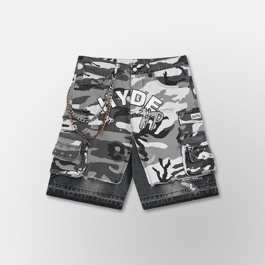 Hyde Park Black Camo Cargo Jean Shorts
