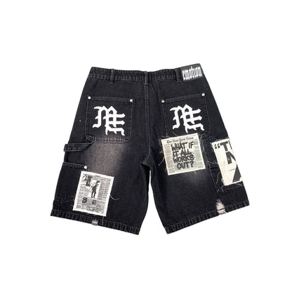 Mixed Emotion AI Denim Shorts