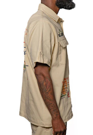 Blac Leaf Cream Button Up