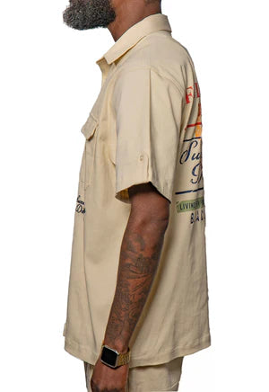 Blac Leaf Cream Button Up