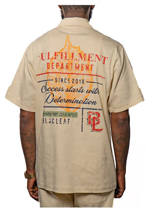 Blac Leaf Cream Button Up