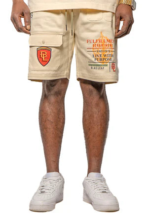 Blac Leaf Cream Utility Shorts