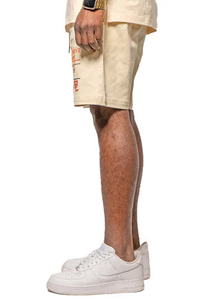 Blac Leaf Cream Utility Shorts