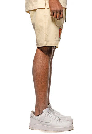 Blac Leaf Cream Utility Shorts