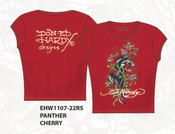 ED HARDY PANTHER CAP SLEEVE TEE