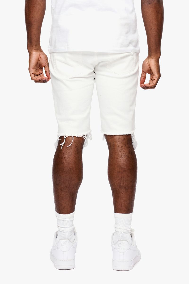 Anom White Jean Shorts