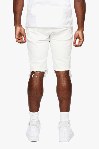 Anom White Jean Shorts