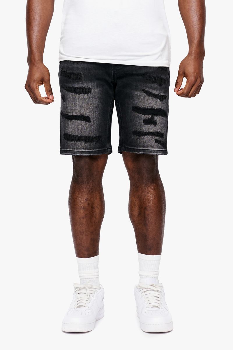 Anom Black Jean Shorts