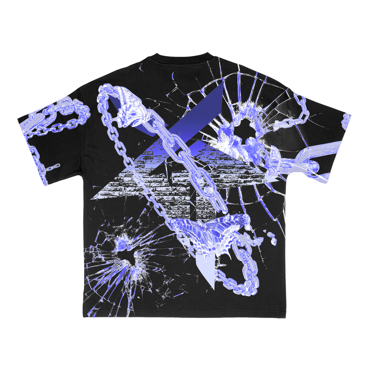 Wknd Riot Shattered Glass  Black Shirt