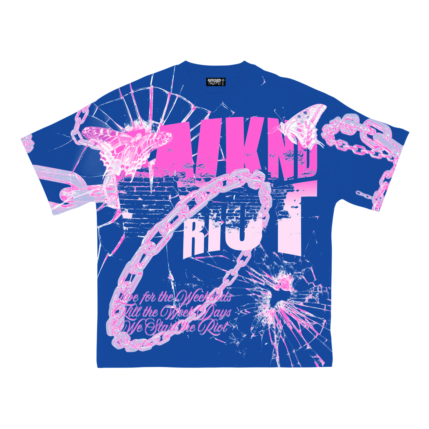 Wknd Riot Shattered Glass Blue Shirt