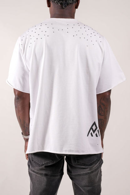 Fallen Angels tee with Rhinestones (White)