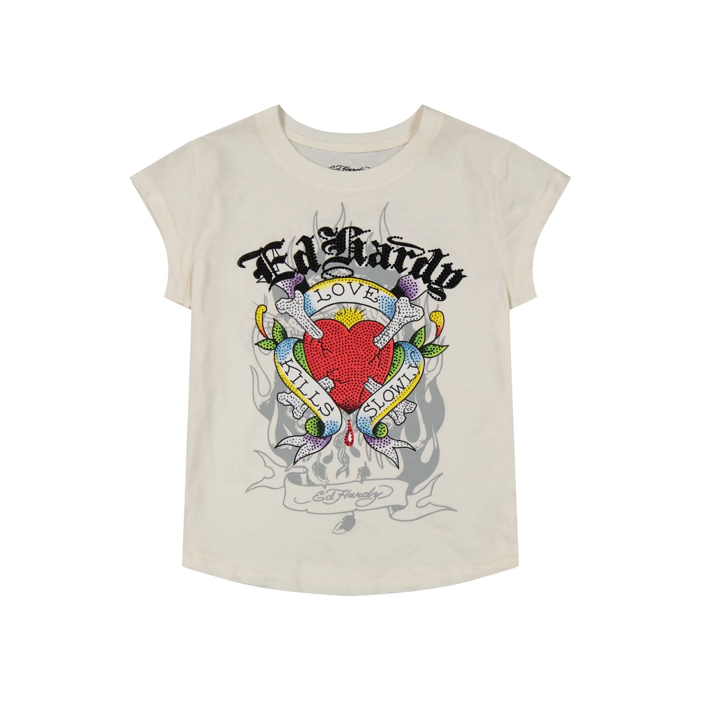 Ed hardy LKS HEART CAP SLEEVE TEE
