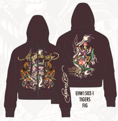 Ed hardy SACRED HEART ZIP FRONT HOODIE