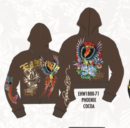 Ed hardy SACRED HEART ZIP FRONT HOODIE