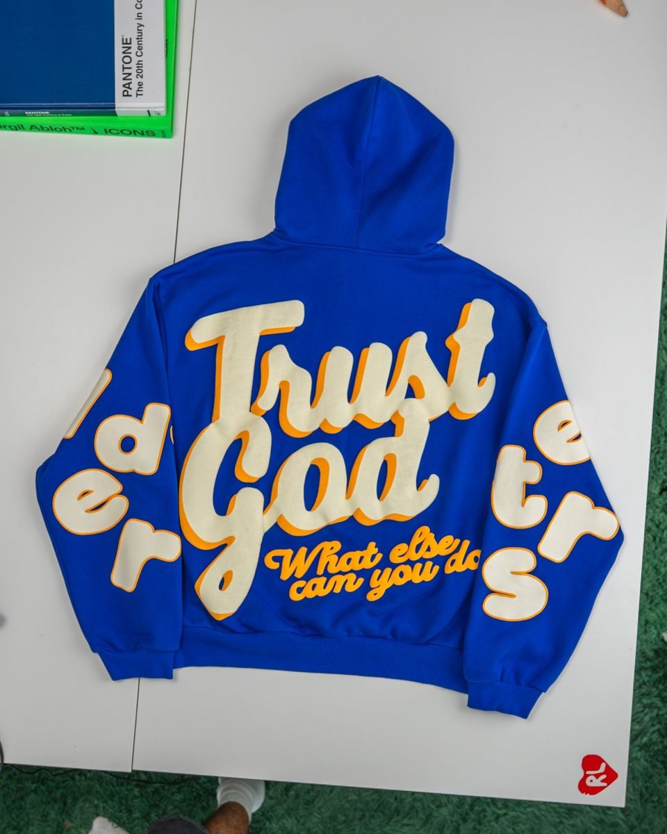 Red Letters Trust God Scattered Hoodie