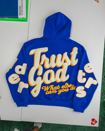 Red Letters Trust God Scattered Hoodie