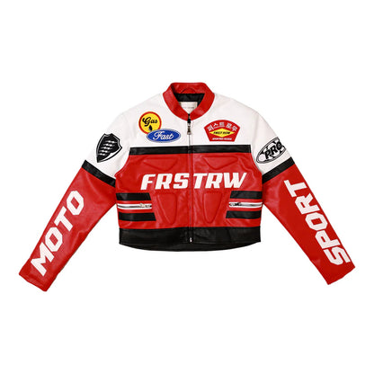 First Row Red Leather Jacket
