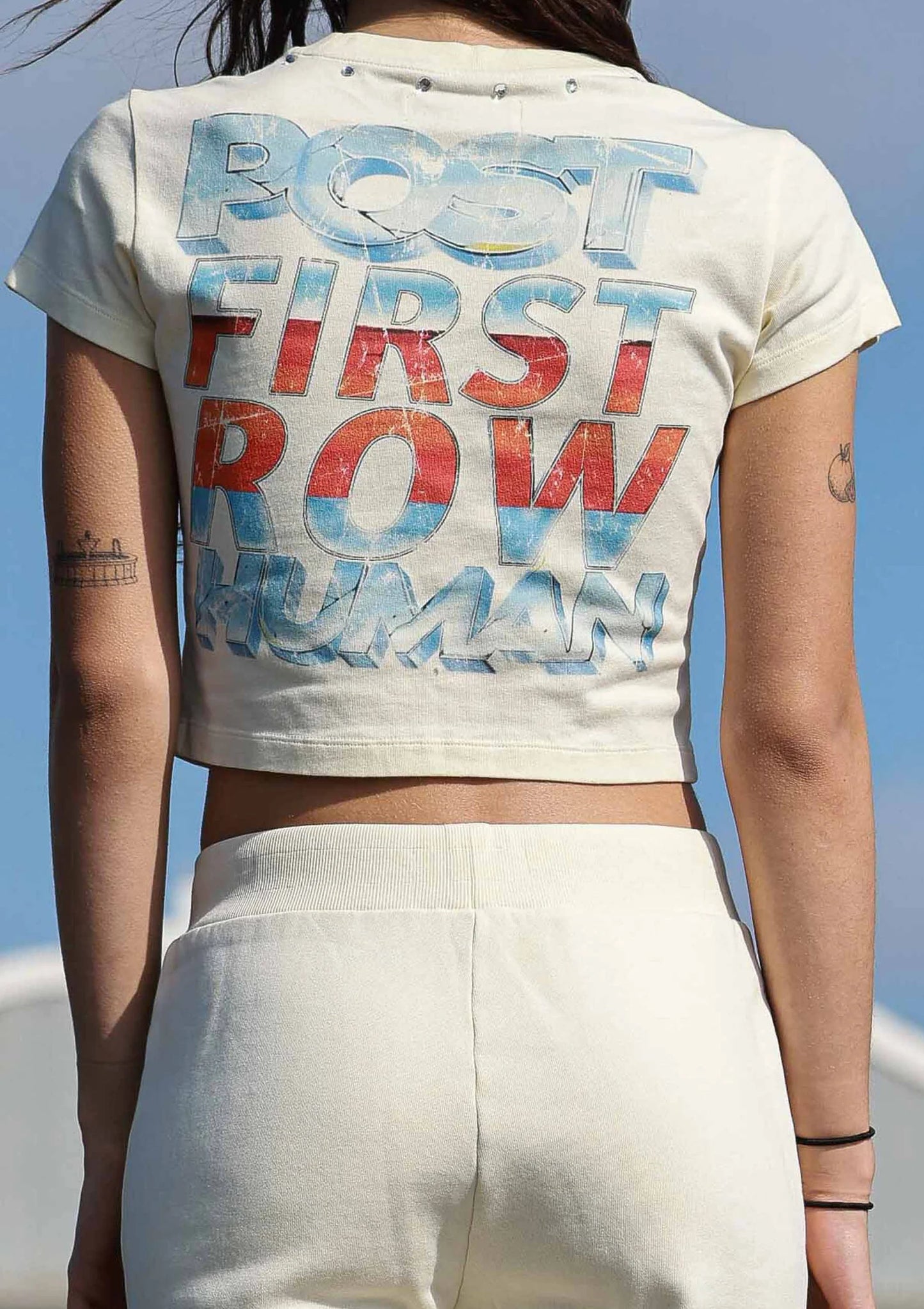 First Row Cream T Shirt