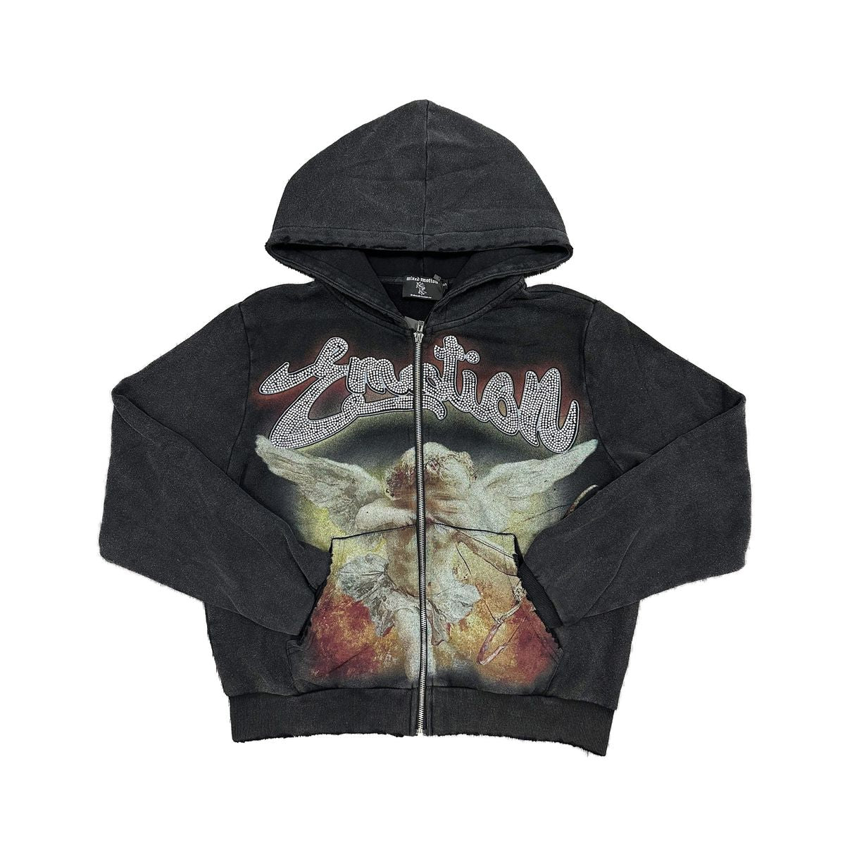 Mixed Emotion Black Rhinestone Hoodie