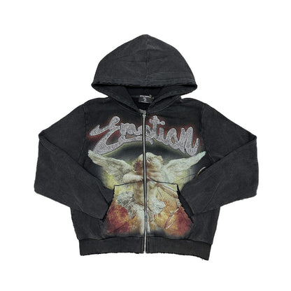 Mixed Emotion Black Rhinestone Hoodie
