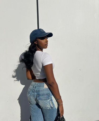 BOBBI DISTRESSED BAGGY CARGO JEAN