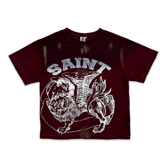 Saint Vanity Dirty Griffin BurgundyT Shirt