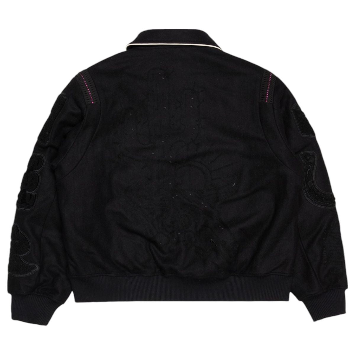 "WILD BUNCH" BLACK LETTERMAN JACKET