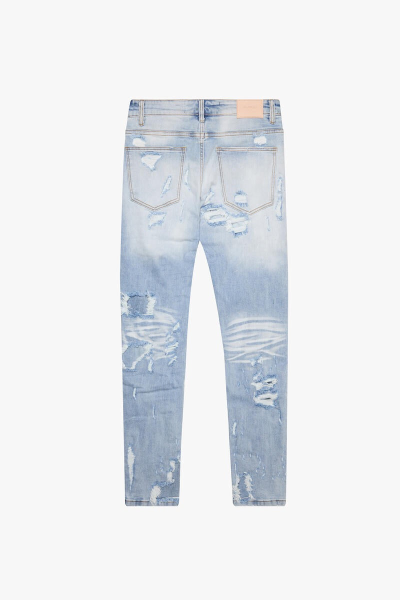 "WORN FROST" LT. BLUE SKINNY JEAN