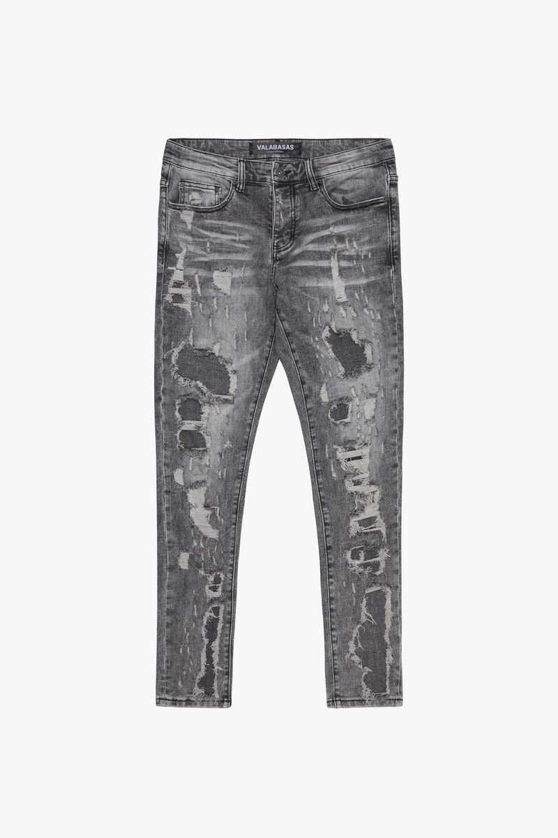 "WORN FROST" GREY SKINNY JEAN