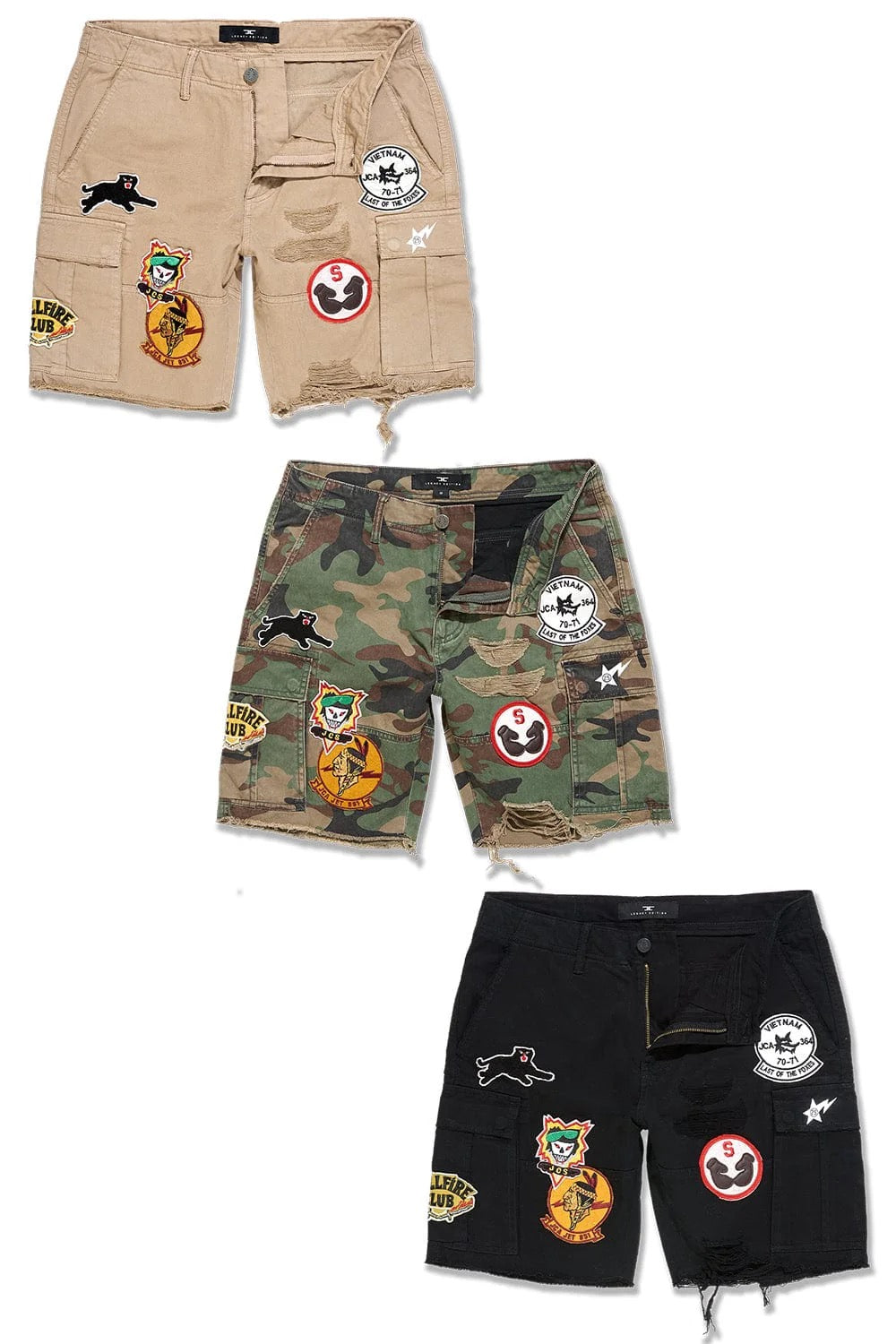 Jordan Craig Black Jean Cargo Shorts
