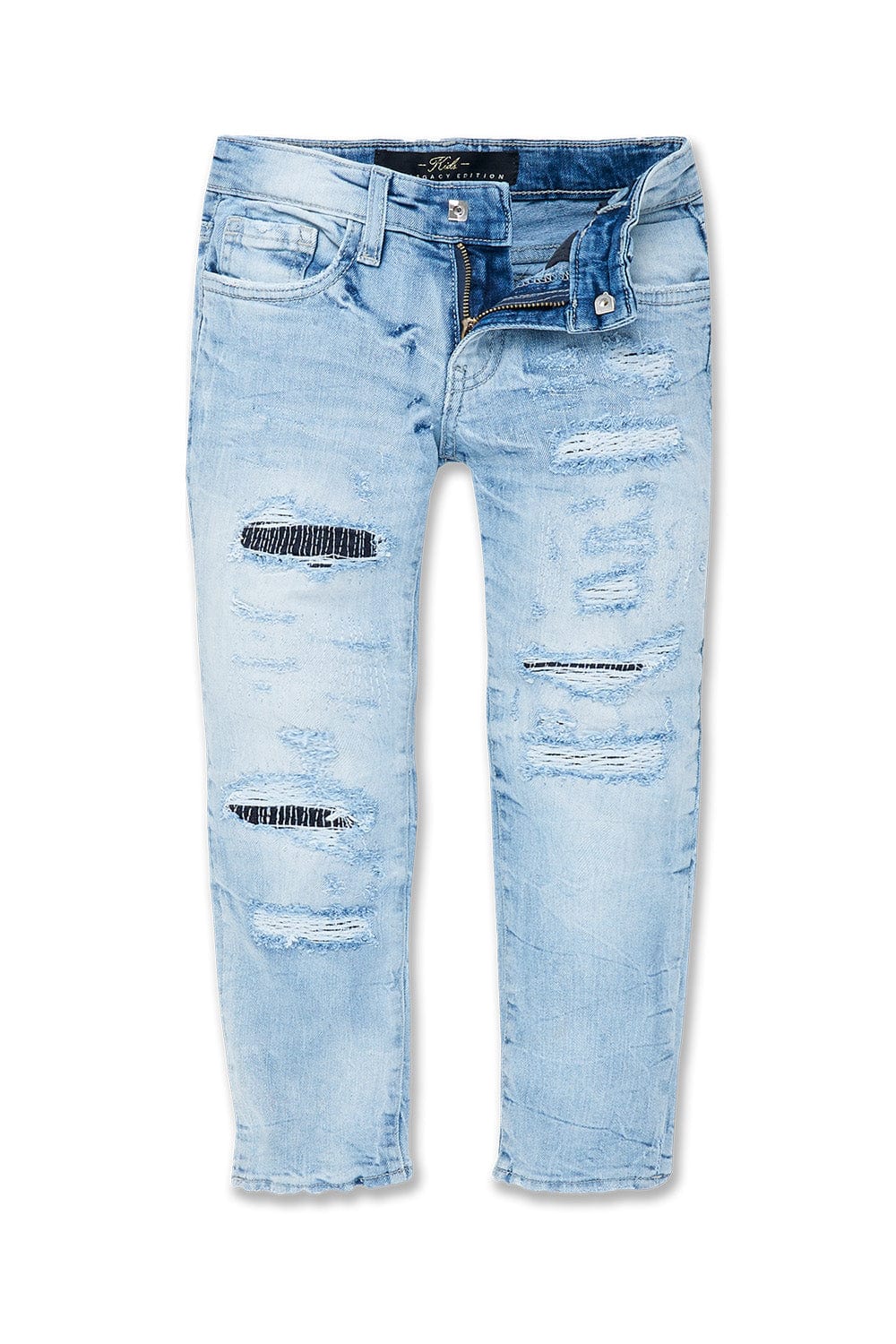 Sky blue ripped jeans