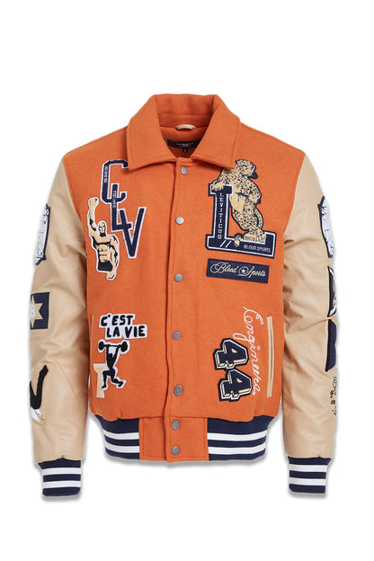 Jordan Craig Orange Varsity Jacket