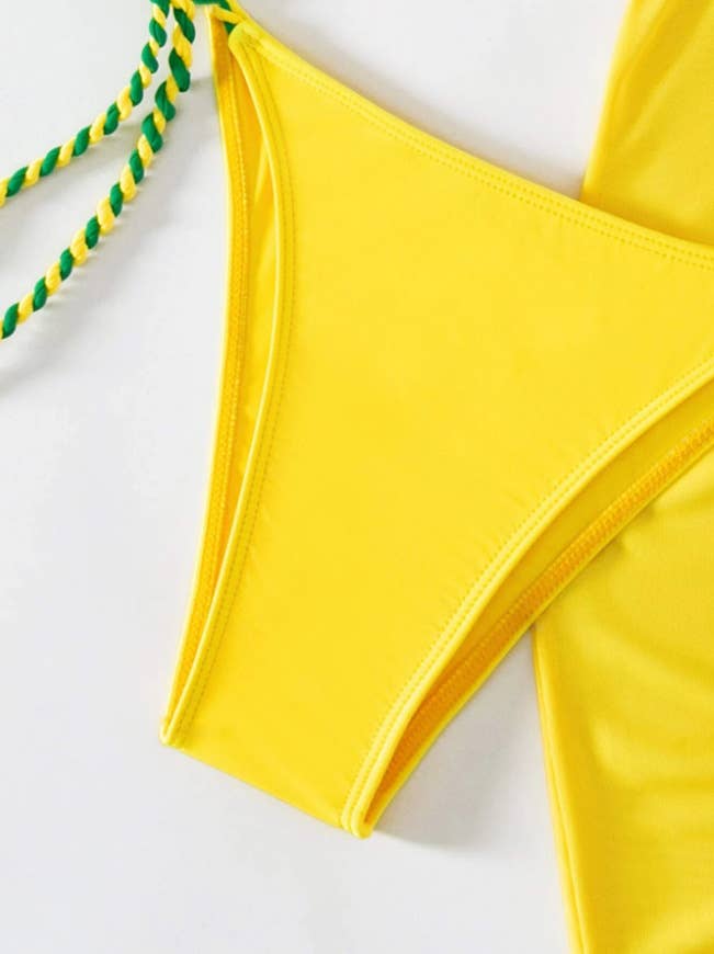 Fluorescent Bikini Set - Sexy Color Block Swimsuit_CWMW0196