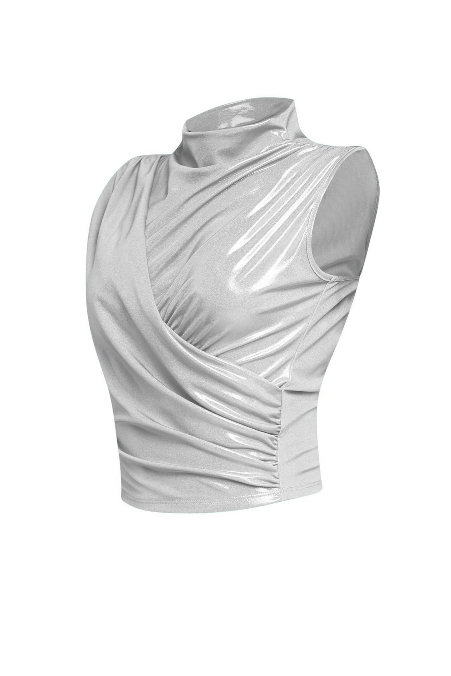 Slinky foiled sleeveless top
