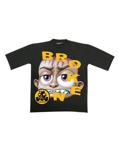 "Broken Baby" Cropped T-shirts Black