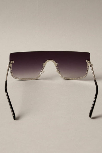Women's Chain Rimless Frame Sunglasses
