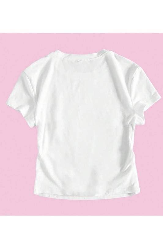 Letter print crop tee I don’t give a shit